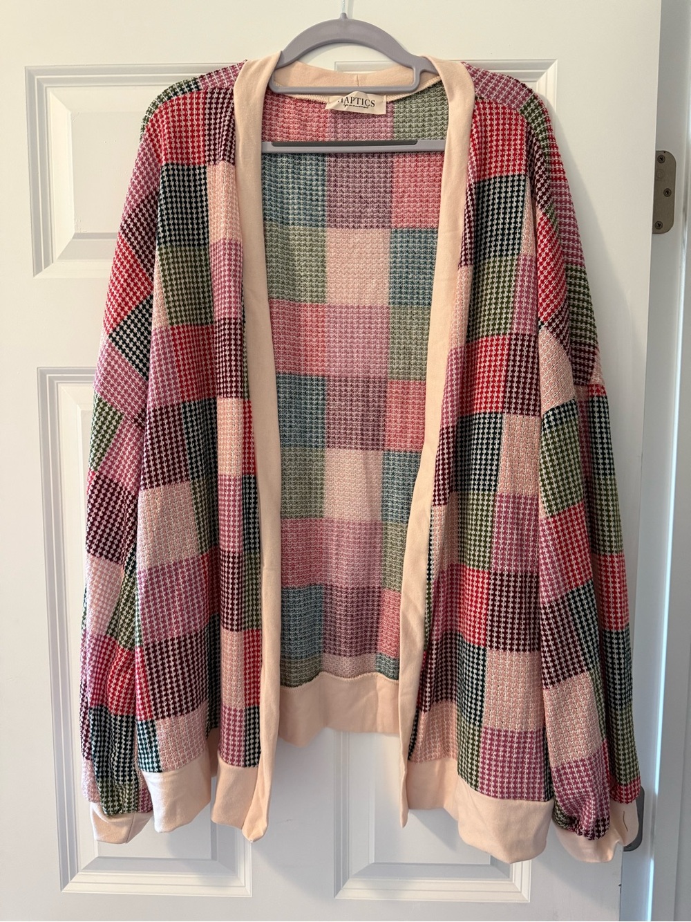 Haptics Women’s Checkered Open Cardigan Sweater